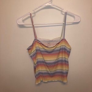Pacsun basics rainbow crop tank w/ lettuce edges